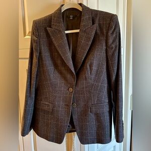 Beautifully Tailored Boss Brown/Black/Grey Plaid Blazer